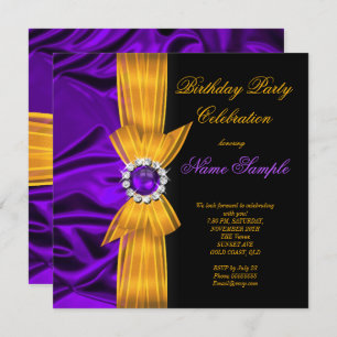 Invitation Soie violette Jaune Orange 2