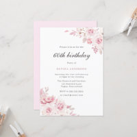 Soignée Blush Fleurs élégantes 60e fête d'annivers