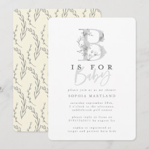 Invitation Soignée classe simple baby shower fête