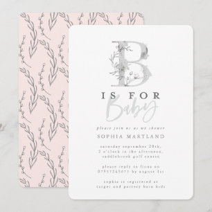 Invitation Soignée classe simple baby shower fête