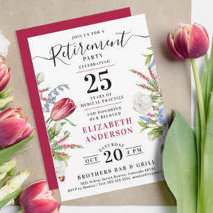 Invitation Soignée élégante Fleurs Sauvages Partie de retrait
