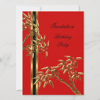 Invitation Soignée fête d'anniversaire Asiatique Bambou