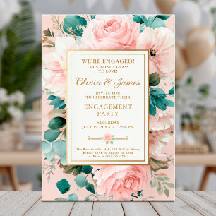Invitation Soignée fiançale florale