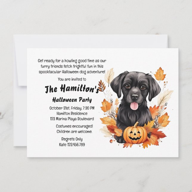 Invitation Soigner ou traiter le chien Halloween Party (Devant)