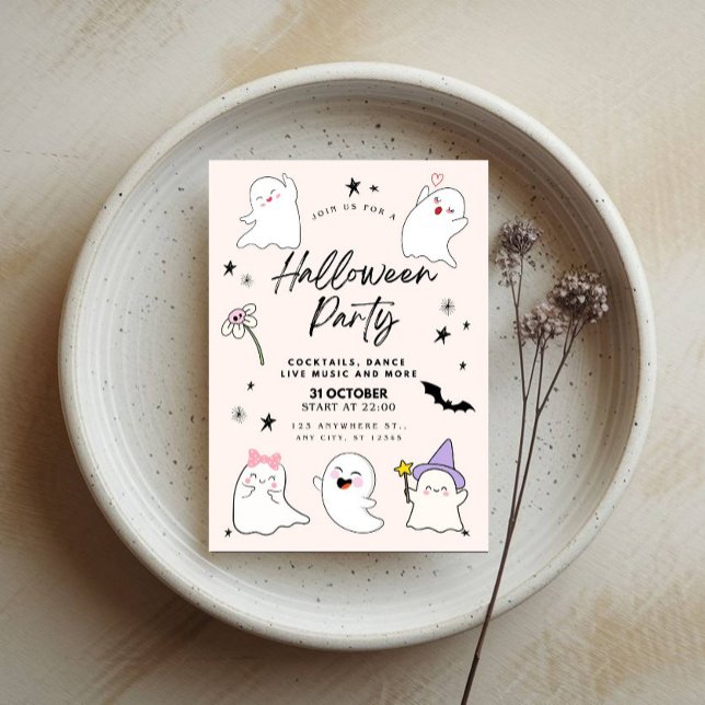 Invitation Soigneusement Mignonne Fête d'Halloween (Créateur téléchargé)