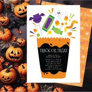 Invitation Soin de bonbons fête d'Halloween