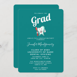 Invitation Soins dentaires Bonne dent avec brosse à dents Gra