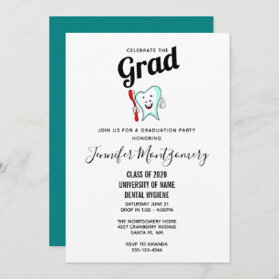 Invitation Soins dentaires Bonne dent avec brosse à dents Gra