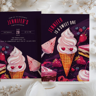 Invitation Soins et délices sucrés - Jouer premier anniversai