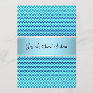 Invitation Soirée 16 anniversaire Glam Blue Parties scintilla