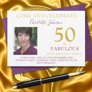 Invitation Soirée 50 et fabuleuse Photo 50e anniversaire