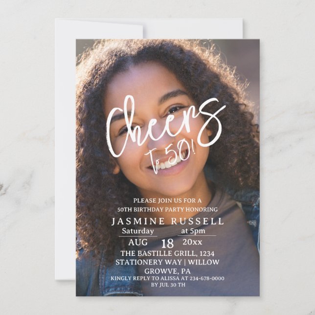 Invitation Soirée 50e anniversaire de la photo moderne pour e (Devant)