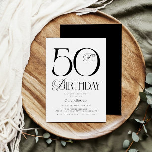 Invitation Soirée 50e anniversaire simple et élégante