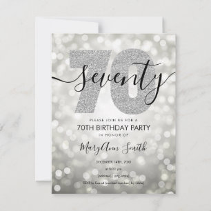 Invitation Soirée 70e anniversaire Elégante moderne Silver