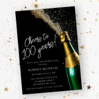 Soirée à 100 ans Bouteille de Champagne Anniversai