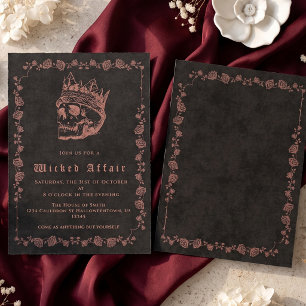 Invitation Soirée Affaire Méchante Halloween Skull & Roses go