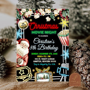 Invitation Soirée Anniversaire de enfant de Nuit de Neon Chri