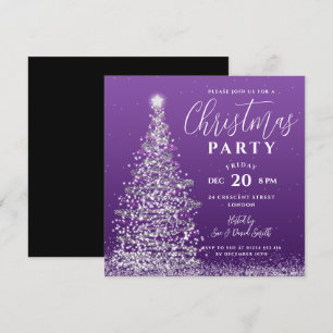Invitation Soirée Arbre de Noël Soie Purple Holiday