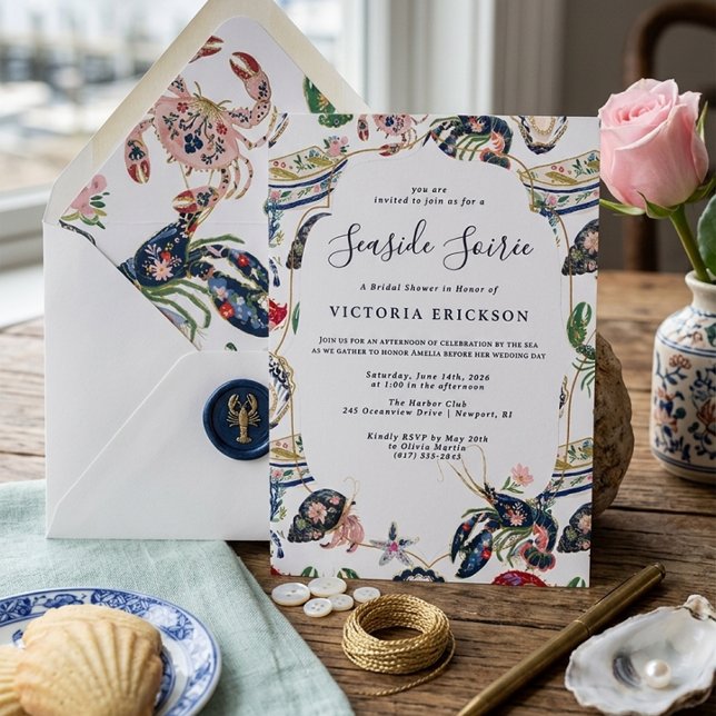 Invitation Soirée au bord de mer : Réception de mariage en bo (Créateur téléchargé)