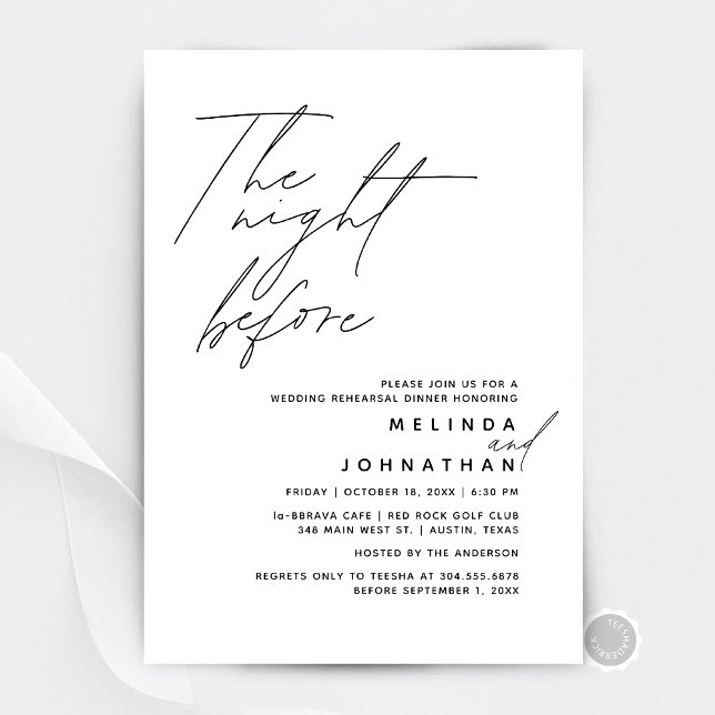 Invitation Soirée avant le dîner de répétition Mariage t1 (The Night Before, Wedding Rehearsal Dinner  Invitation Card, in Modern Classy, Digital Download)