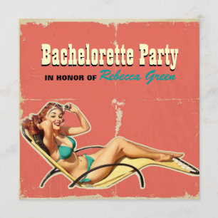 Invitation soirée bachelorette rétro