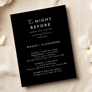Invitation Soirée Black Modern Script Avant Le Dîner De La Ré