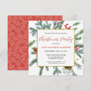 Invitation Soirée botanique de Noël rustique