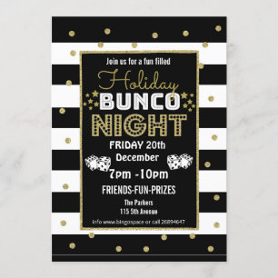 Invitation soirée bunco, soirée bunco PTA événement PTO