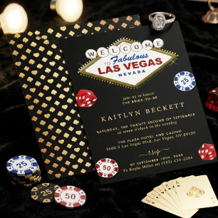 Invitation Soirée Casino de Las Vegas Enterrement de Vie de J