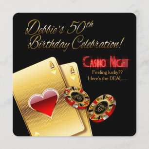 Invitation Soirée Casino Debbie Vegas 50e Anniversaire