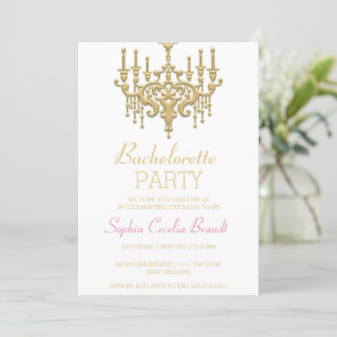 Invitation Soirée Chandelier Gold