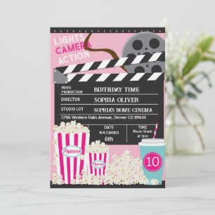 Invitation Soirée Cinéma Anniversaire Filles