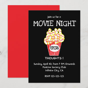 Invitation Soirée cinéma au pop-corn