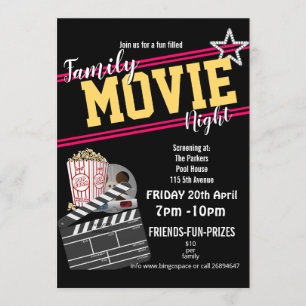 Invitation Soirée cinéma de famille, événement PTO de Pta de