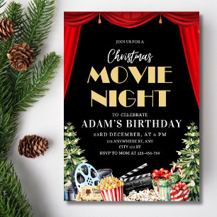 Invitation Soirée cinéma de Noël dans la cour d'arrière-cour