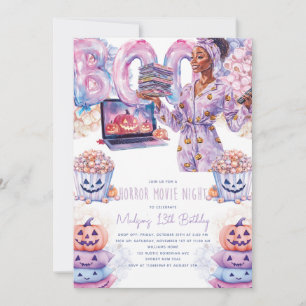 Invitation Soirée cinéma d'horreur Afro Halloween Stwood Anni