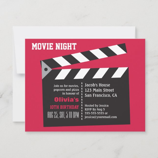 Invitation Soirée Cinéma du Conseil d'Administration Fête d'A (Devant)