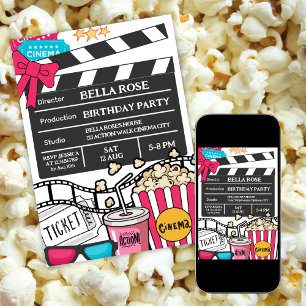Invitation Soirée Cinéma pour l'anniversaire des filles