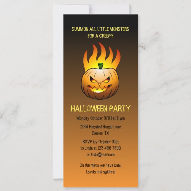 Invitation Soirée Citrouille d'Halloween (Devant)