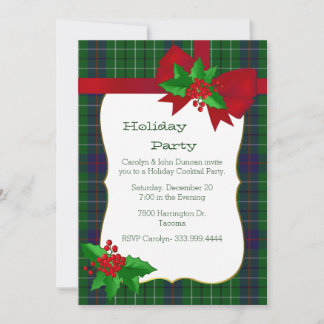 Invitation Soirée classique de Noël de Duncan Tartan