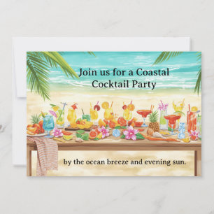 Invitation Soirée cocktail au bord de la plage avec beaucoup