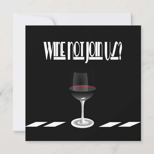 Invitation Soirée Cocktail Chic Art Déco Noir (Devant)