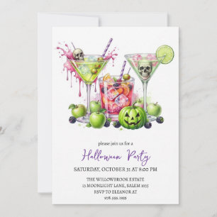 Invitation Soirée cocktail effrayante Halloween