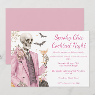 Invitation Soirée Cocktail Halloween Nuit Chic et Squeletti
