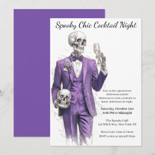 Invitation Soirée Cocktail Halloween   Nuit Chic et Surnature