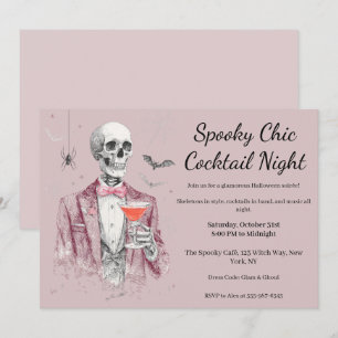 Invitation Soirée Cocktail Halloween Nuit Chic et Surnature