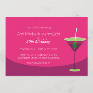 Invitation Soirée Cocktail Simple Feminine Chic Rose