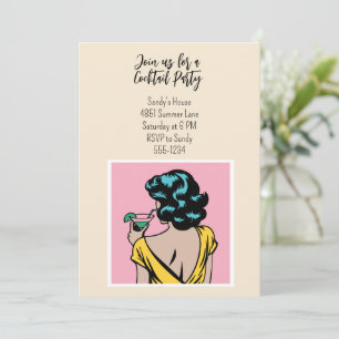 Invitation Soirée Cocktail sur mesure Pop Art personnalisé