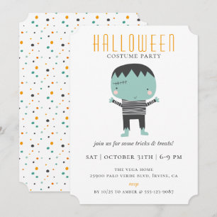 Invitation Soirée Costume d'Halloween Monster Cute