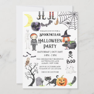 Invitation Soirée Costume Éffrayant Halloween Party
